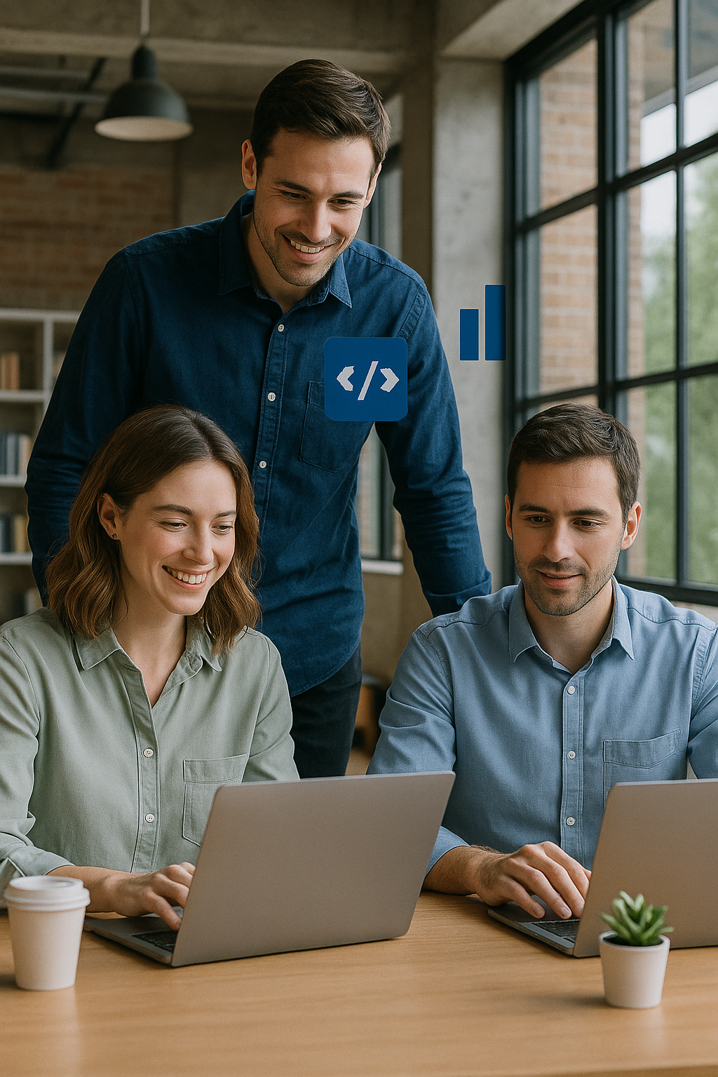 Equipe de desenvolvimento trabalhando